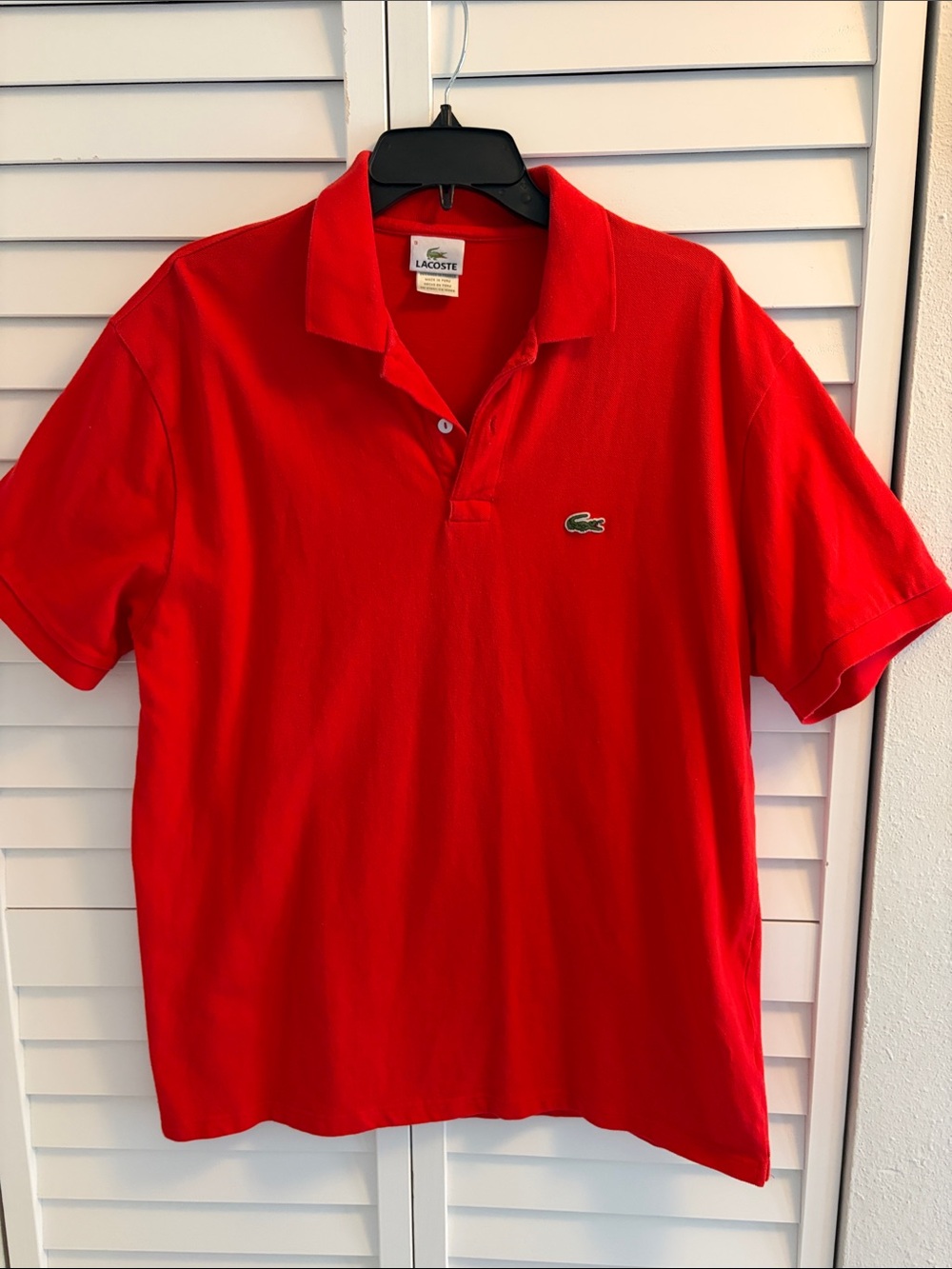 Lacoste Men’s Bright Red Short-Sleeve Polo Sz 9 - 4XL